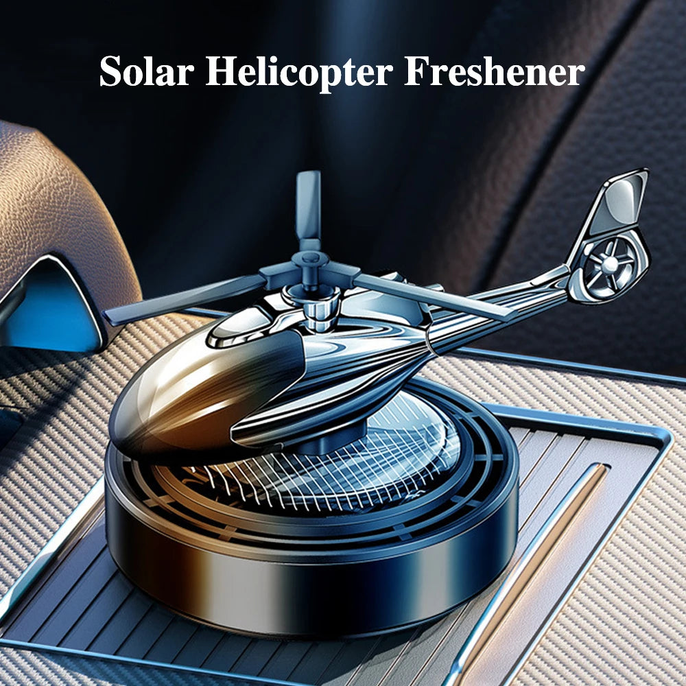 Automatic Rotating Car Solar Air Freshener Helicopter