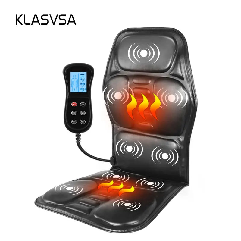 Full-Body Massage Car Home Office Heat Vibrate Massager Chair Pain Relaxation Cushion