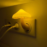 LED Night Light Mushroom Wall Socket Lamp EU US Plug Warm White Light-control Sensor Bedroom Light Home Decoration