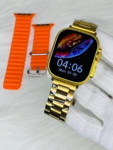 Golden Premium Touch Display Smart Watch with 2 Strap